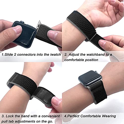 ACHOR ACH16 Trail Nylon Velcro Loop Watch Straps Compatible With Apple