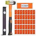 REXBETI Ultimate Laminate Wood Flooring Installation Kit with 40 Spacers, Tapping Block, Heavy Duty Pull Bar and Diameter 35mm High-Strength Fiberglass Handle Mallet, Non Slip Soft Grip