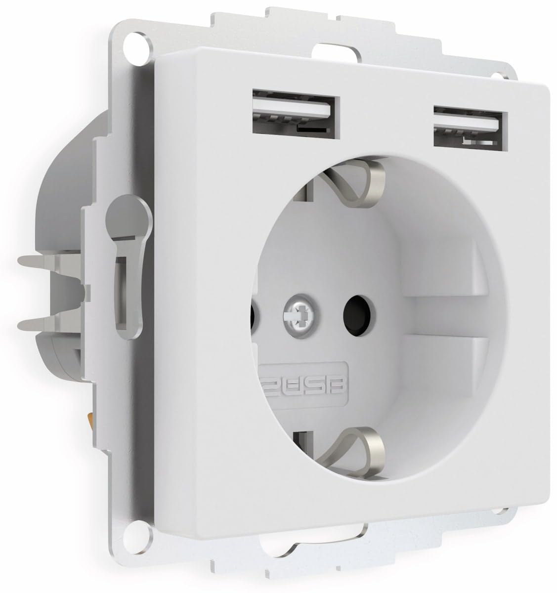Unterputz-USB-A Steckdose chargeMAX 12 W (2,4 A) - 32 mm Tiefe - Energieeffizient - Schlankes Design - Weiß