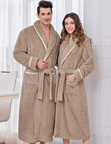 Only Faith Men's Lengthen Winter Flannel Bathrobe Casual Warm Sleepwear2