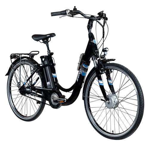 ZÜNDAPP E Bike City 26 Zoll | Elektro Fahrrad für 140-165 cm | 7 Gang Ebike Vorderrad Motor | E-Bike Elektrofahrrad mit Beleuchtung