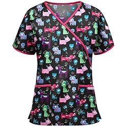 Ropa De Trabajo Artefo Uniforme Sanitario Mujer Ropa Trabajo Pijama Medico Casaca Enfermera Estetica Peluqueria Veterinaria Hospital Limpieza y Empleada Hogar Antilejía y No Destiñe - Casaca Mariposas Mujer #Y