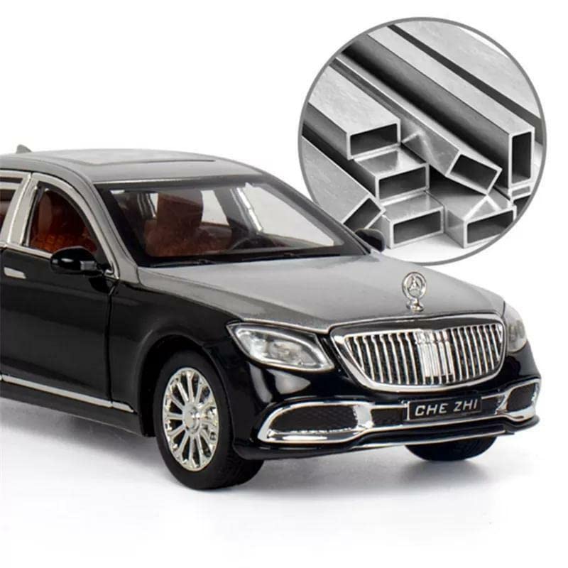 Image of Exclusive 1:24 Scale Mercedes Maybach S650 Model Diecast Metal Pullback Toy car with Openable Doors & Light, Music Boys Gifts Toys for Kids【Colors as Per Stock】