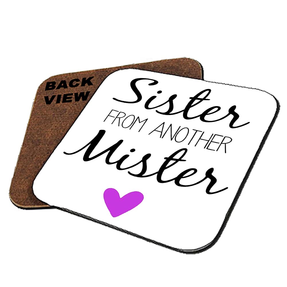 Giftme Square Coaster Mdf Sister From Another Mister Themed Birthday Gift Coaster, Tableware, Drinks Coffee-Tea Coaster. (Square Coaster Mdf)