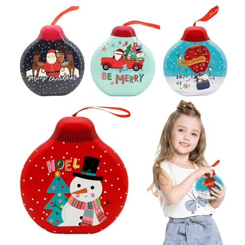 Genérico Botes De Galletas Con Tapas - Juego De 4 Piezas Con Tema Navideño - Contenedor Para Galletas - Para Cocina Cumpleaños Aula Pastel Magdalena Pastelería Chocolate Tentempié