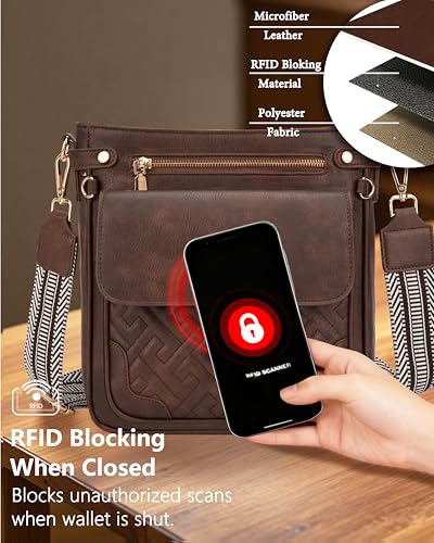 Image of Large Crossbody Bags for Women,Leather Crossbody Purse with RFID