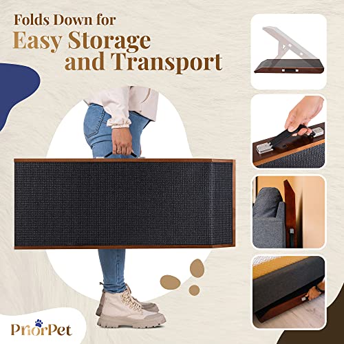 Dog ramp for Couch – Non-Slip, Sturdy Build Foldable Dog ramp – Supports up to 200lbs – Adjustable 7'' to 20'' – Landing Platform Seamlessly Connects – Birchwood Pet Ramp for Small Dogs – Walnut - Image 6