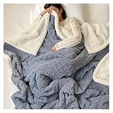 HWJFDC Manta Manta de Lana Suave for Ropa de Cama y sofá, Manta cálida de Franela de Terciopelo de Cordero for Oficina, Aire Acondicionado y Siesta(Blue,100x150cm)