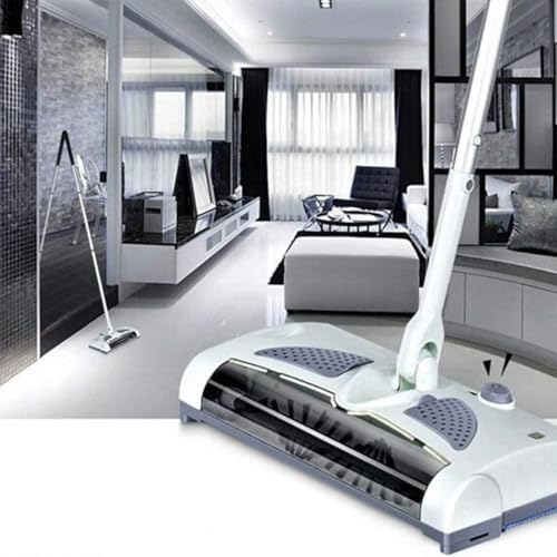 Barredora inalámbrica recargable, ligera, multilimpiadora, barredora manual de suelos y alfombras con recogida de alto nivel en ambos sentidos hacia adelante