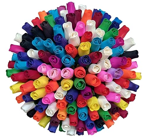 Shop ZoomBee Individual Wooden Roses of Assorted Colors - Never Die Never Need Watering Whites Reds Blues Greens Yellows Pinks Black & So Many (72)