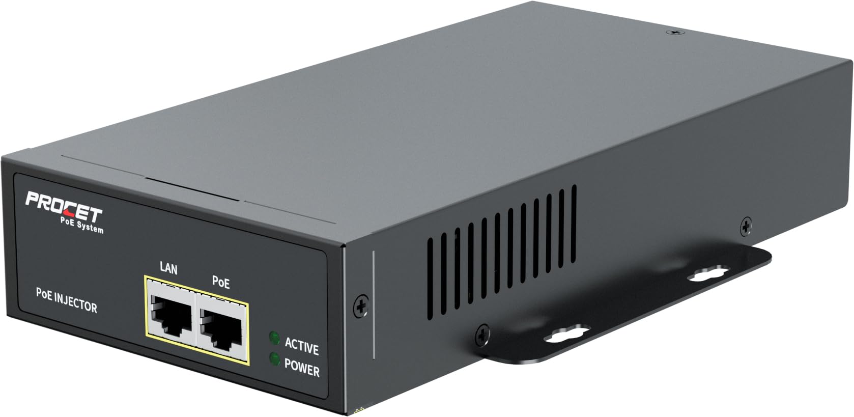 PROCET Injecteur PoE jusqu'à 75W Gigabit PoE++, Plage de températures étendue de -40°C à 65°C pour caméras PTZ/CCTV, Points d'accès UniFi/Cisco, Station de Base, usines Intelligente