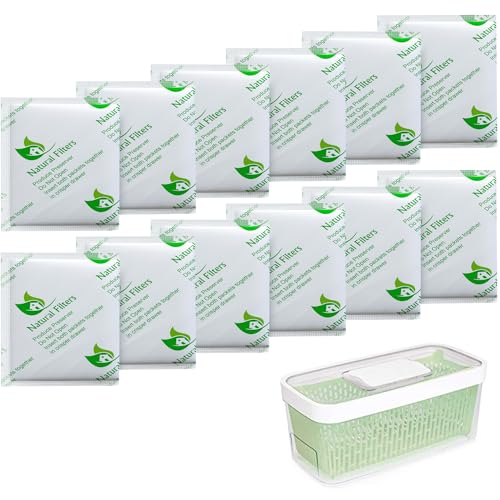 Natural Filters Replacement for Greensaver OXO Carbon Refill Packets and Crisper Inserts - 12 Pack