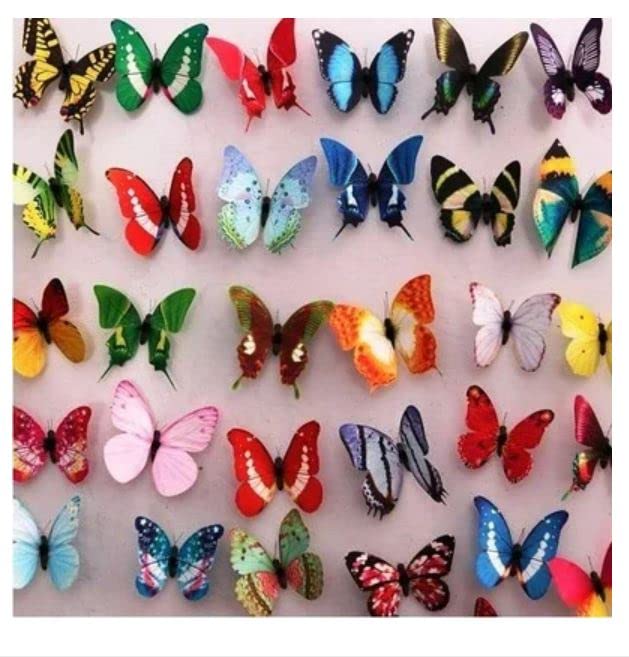 JAAMSO ROYALS Butterfly Stickers for Wall, Butterfly Decoration Items, Butterfly Stickers, Butterfly Wall Decor, Butterflies, Butterflies for Wall Decoration (Set of 12 pcs)