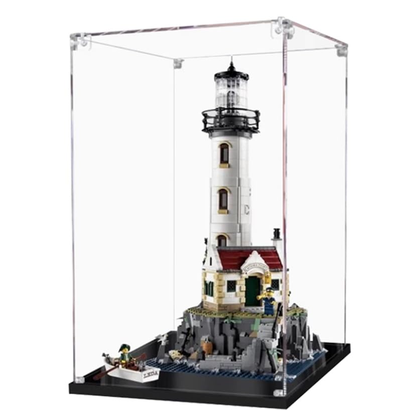 Acrylic Display Case for Lego 21335 Motorized Lighthouse Building Set,Clear Display Case, Dust-Proof Display Case Compatible with Lego 21335 (Only Display Case) (Transparent 3mm)