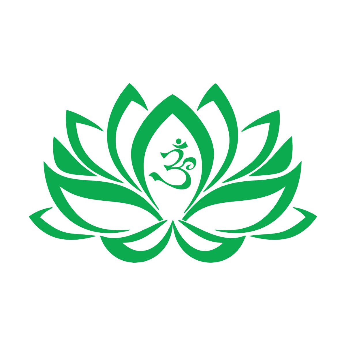 Wall Stickers Lotus Flower Om Yoga Buddha ation Living 72x114.6cm Personalized Customization Extra Large Green