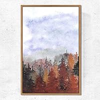 SIGNWIN Framed Canvas Wall Art Pine Tree Canvas Prints Home Artwork Decoration for Living Room,Bedroom - 16