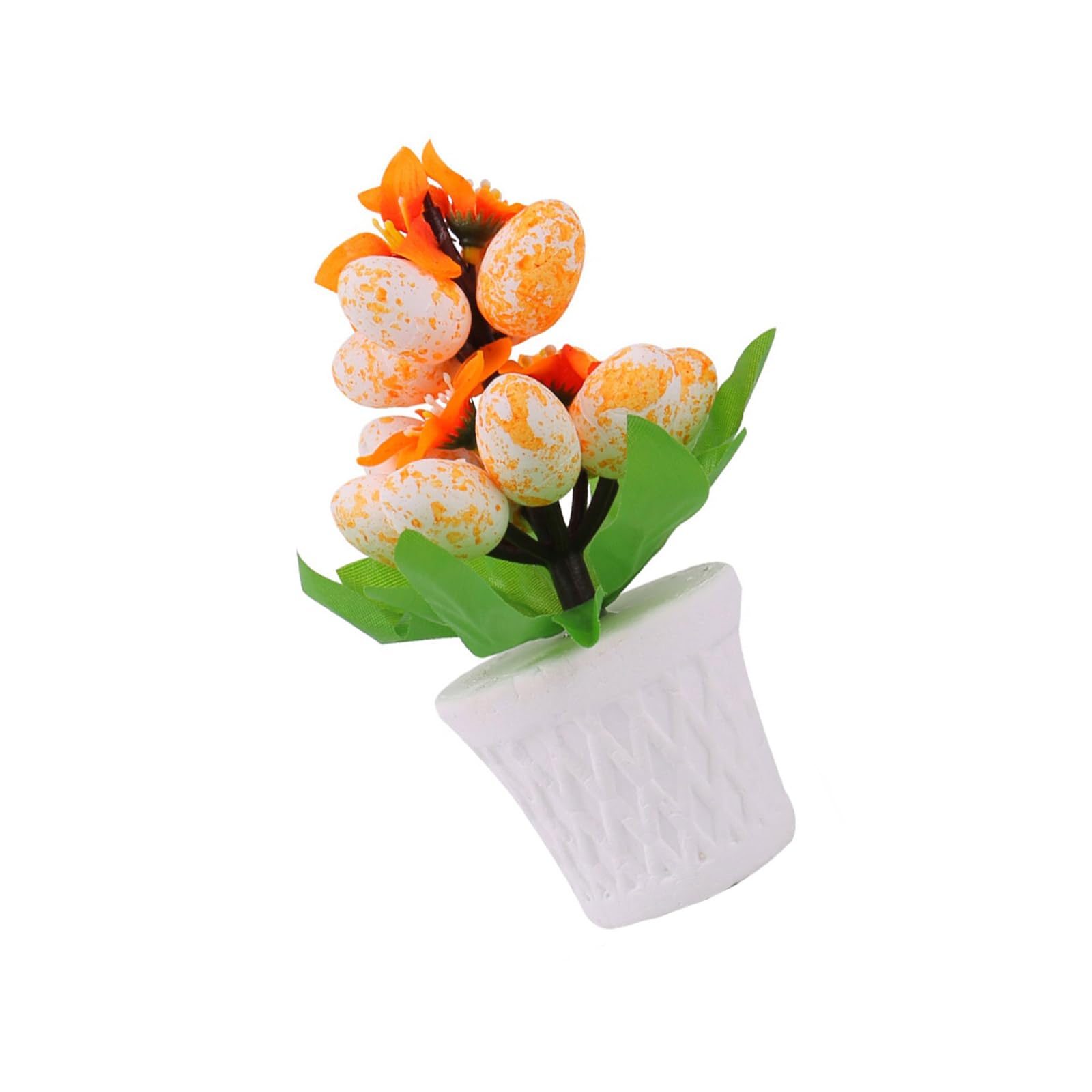 Tsophreniq Cartoon Printed Eggs Potted Plant Easters Tree Branch Bonsais Desktop Decoration Decorative Tabletop Ornament Easters Table Centerpieces