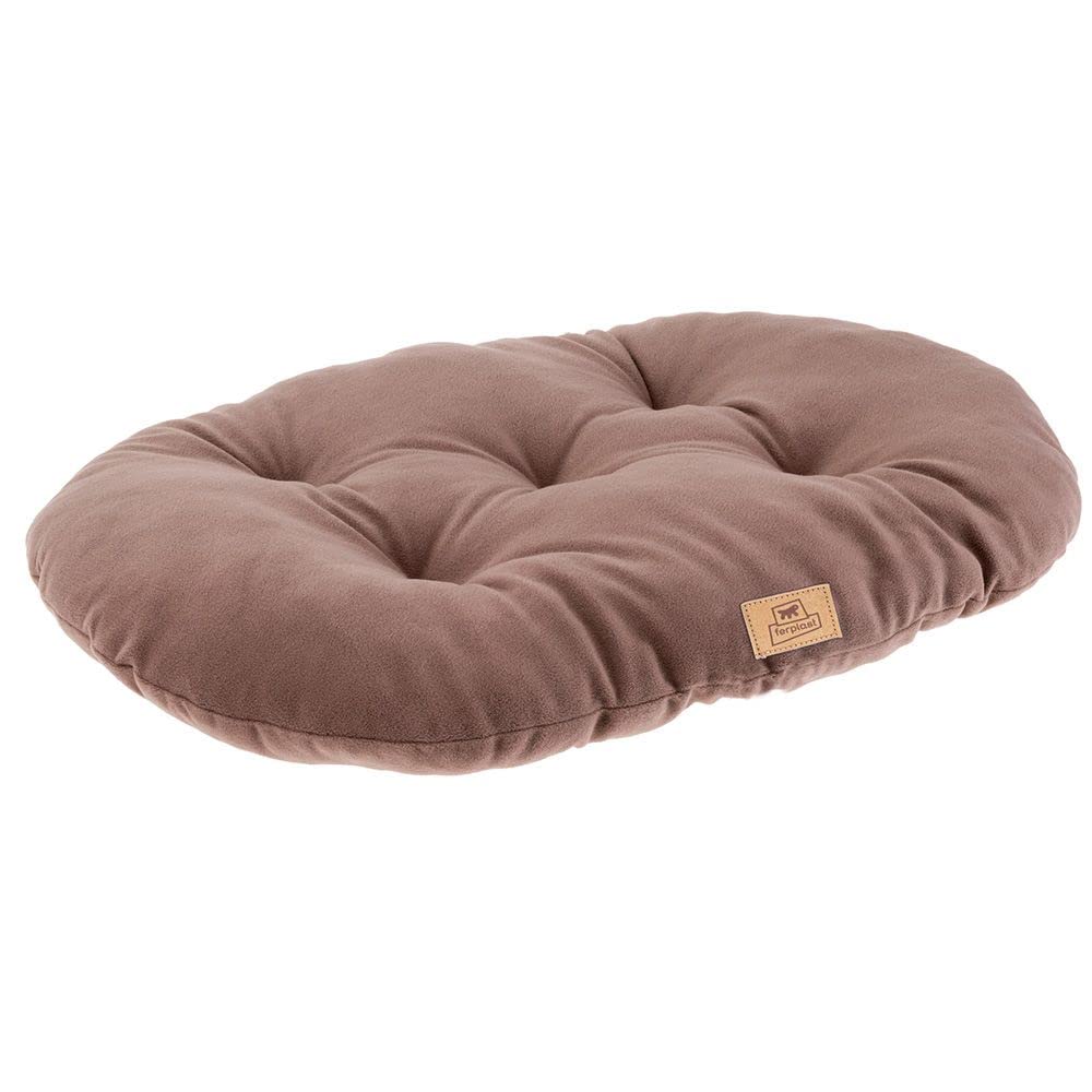 Ferplast Large Dog Bed Soft and Washable Pet Bed, Warm Microfleece Dog Mattress, 85 x 55 x h 5 cm. Taupe