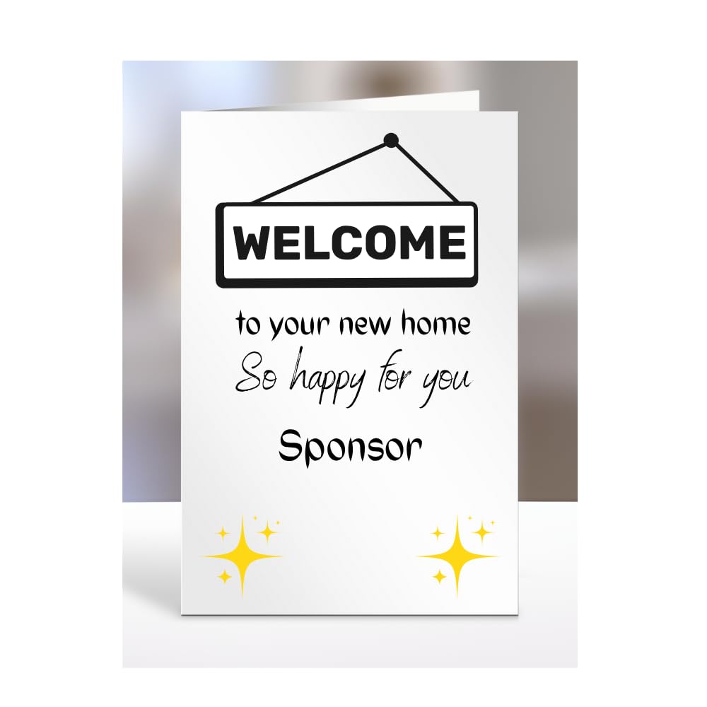 Welcome to your new home, card for Sponsor, men women, him, her, female, male, presents for christmas, A5-196_187