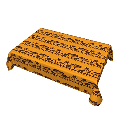 Bapcoku Savanna African Ethnic Table Cloth, Oil-Proof And Water Resistance Tablecloth, Kitchen Dining Room Decorative Table Cover Outdoor And Indoor Party Decorations, 54"X72" Rectangular #TOP1
