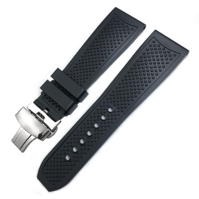 Bracelet montre souple en silicone anti-transpiration pour remplacer Cartier Calibre Santos