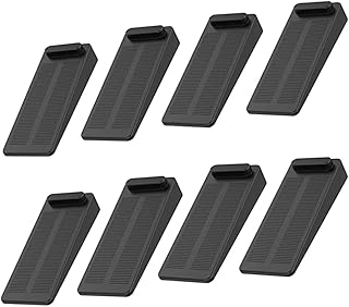 Hawsam Stackable Door Stoppers, Anti-Slip Rubber Door Stop Rubber Security Wedge for Bottom of Door on Carpet, Tile, Concrete, Linoleum or Wood, 8Packs Black