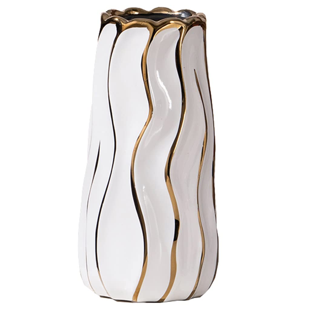ceramic vase, Minimalist Wave Pattern Table Vase for Flower Arrangement, for Bedside Entrance Tv Cabinet Home Ornament