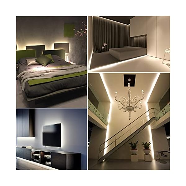 5 Meter LED-Lichtleiste 220 V, wasserdicht, 60 W. 120 LED / Meter. 10 cm schneiden. Warmweiß (3000K). 4800 Lumen… – Bild 8