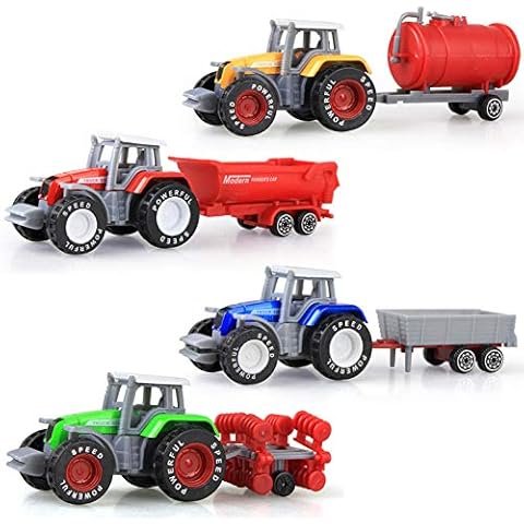 Alloy Farm Tractors Set Toy Vehicles Agricultural Farmer Vehicle Model Metal Alloy Farmer Car Vehicle Gifts for Kids Cover