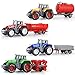 Paquete de 4 tractores agrícolas, camiones y remolques, juego de mini tractores agrícolas de aleación de metal fundido a presión, paquete de vehículos de juguete, regalos para bebés, niños pequeños
