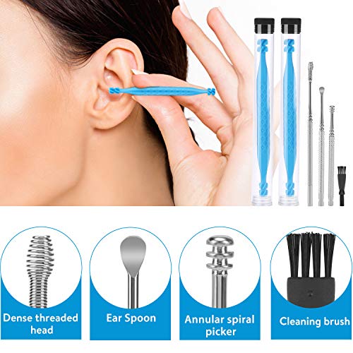 Ear Wax Removal Cleaner Tool Kit, FERNIDA 4 Types Earwax Remover Picks New Turbofan Structure Tech for Complete Ear Cleaning, Efficient Earsafe Design and Portable Storage Box Adults and Kids