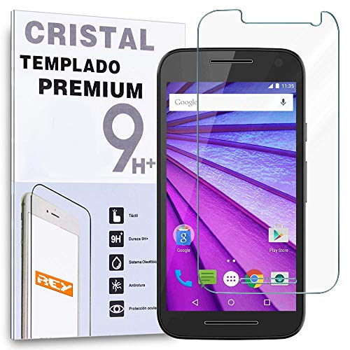 REY Protector de Pantalla para Motorola Moto G 3 G3 2015 Cristal Vidrio Templado Premium