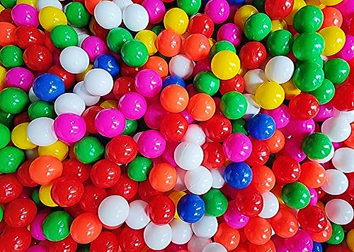 Image of EEVOVEE, 350 Pcs 8 cm Soft and Safe Multi Colour Fun Packed Pool Balls for Kids. 8 Colorful, Stimulating Plastic Softball for Kids with Soft Edges - BPA-Free, Non-Toxic, Safety Certified