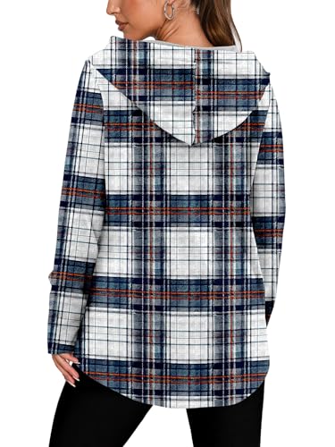 BETTE BOUTIK Womens Quarter Zip Tunic Hoodies Pullover Long Hooded Sweatshirts S-3XL