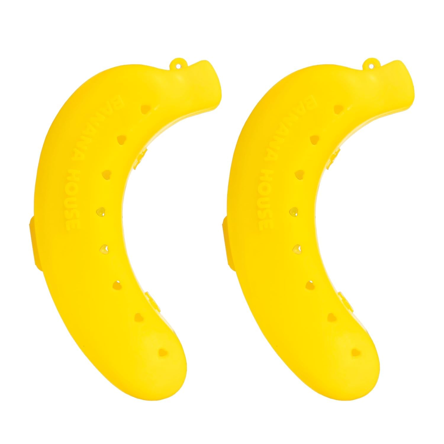 Banana Shaped Protective Case, Yellow, Plastic, Pack of 2, Fruit Storage Container-image-11