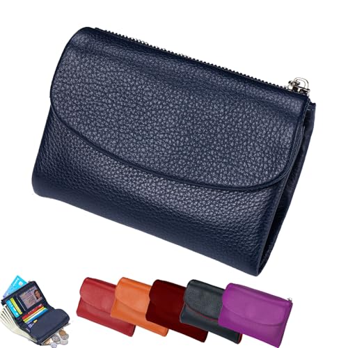 Joyfullygo Wallet, Relevantk Wallet Unisex Pebble Leather Wallets Coin Purse with Credit Card Holder (Black)