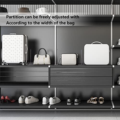 Hapihom 5pcs Shelf Dividers for Closets Plastic Transparent Handbag Purse Bag Clothes Divider Shelf Clear Removable Shelf Separators for Bedroom Kitchen Office Cabinets Shelf Storage and Organization - Image 2