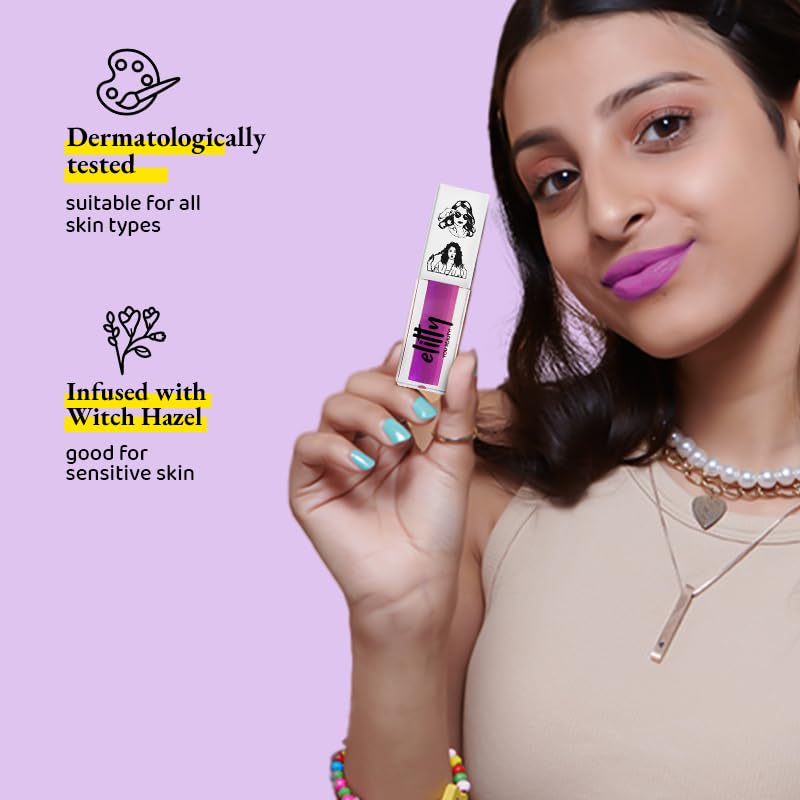 Image of Elitty Liquid Matte Lipstick | Transferproof, Smudgeproof & Lightweight | Bootycall (Purple)- 4 ML