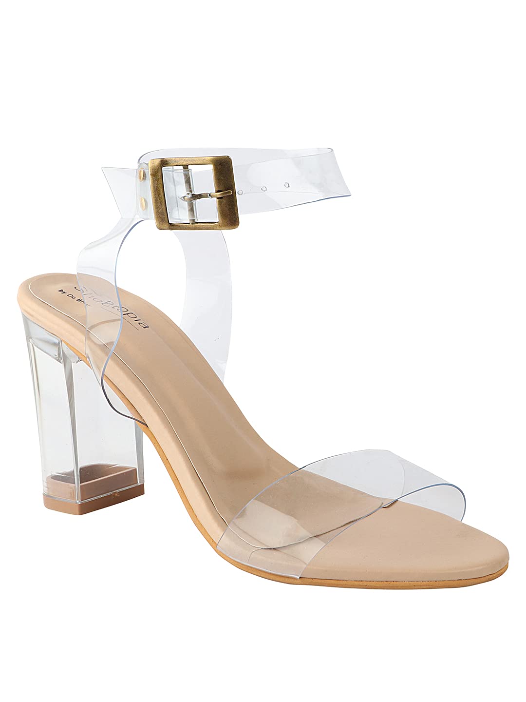Shoetopia Womens/Girls Cream Block Heels Sandals with Buckles-EU40 (B09GFQDL3X) Amazon Price History, Amazon Price Tracker