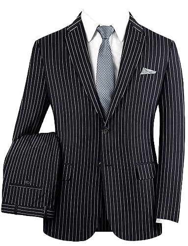 Costume deux pièces pour hommes Ulnomio à rayures et deux boutons
