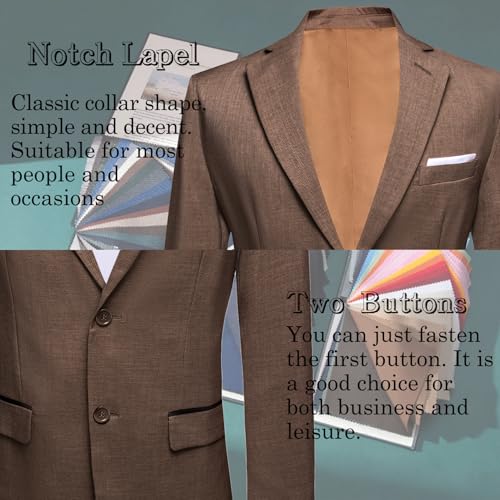 Image of Barry.Wang Mens Casual Blazer Suit Jacket Two Buttons Sport Coat Lightweight Homecoming Business Daily Wedding Dress