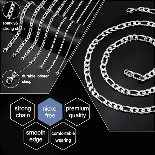Figaro Chain Necklace Stainless Steel Real Gold Plated Chains for Men Women Jewelry Gift for Men Women4