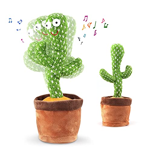 Image of Starhig Dancing Cactus Talking Toy,Wriggle Singing Mimicking Cactus,Repeat What You Say,Sing,Dance,Recording,LED(120 Songs)