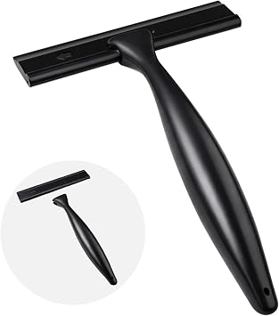 Window Squeegee, Multipurpose Squeegee Blades, Small Squeegee Glass Cleaning Wiper, Glass Wiper Blades for Car, Window, Shower, Door, Glass - 12 x 15 x 2.5 cm, Black