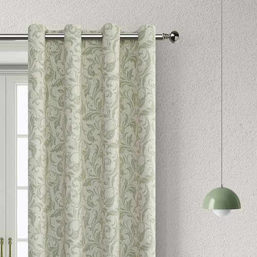 Image of 80% Blackout Curtains for Bedroom, Jade Window Drapes 54 Inch Length for Living Room, Thermal Insulated Grommet Curtains, 2 Panels