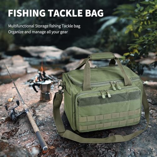 Sac de pêche en tissu Oxford étanche pour leurres et matériel en eau douce
