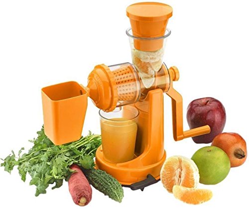 Sajani Plastic Vegetable and Fruit Hand Juicer with Waste Cup (Orange)