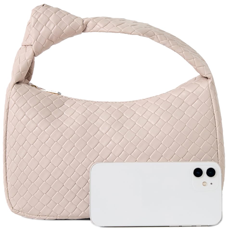 Image of PHILOMENA Women's Hobo Bags Knot Strap Leather Handbags Zipper Dumpling Evening Clutch Purses