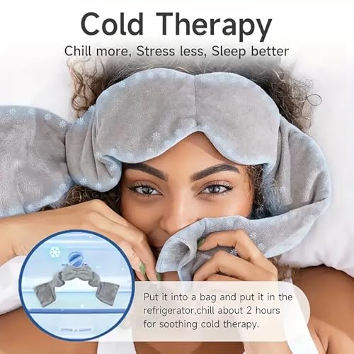 Gewichtete Augenmaske- Deep Rest Schlafmaske Gewicht | Entspannende Augenabdeckung, Reise Schlafmaske Mit Perlen Und Baumwolle, 270 G Gewicht, 70 Cm Lang, Sanfter Druck Um Die Augen (grau)