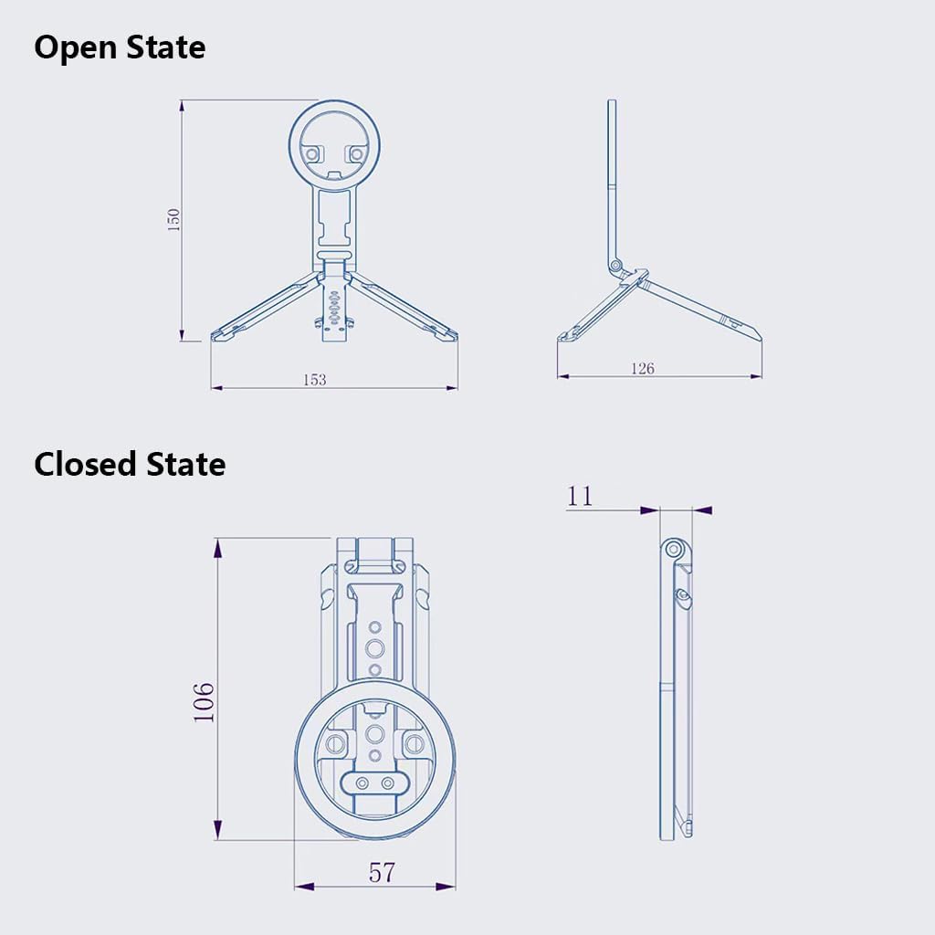 FEICHAO Magnetic Desktop Tripod Stand Selfie Cell Phone Foldable Holder for Magnetic Functional Phone Mount Accessories (Set B Black)